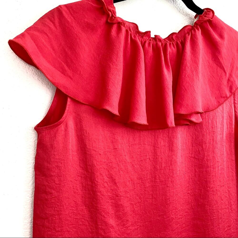 NWT maje Lierro Ruffle Overlay Rouge Top Size Medium - Picture 6 of 14